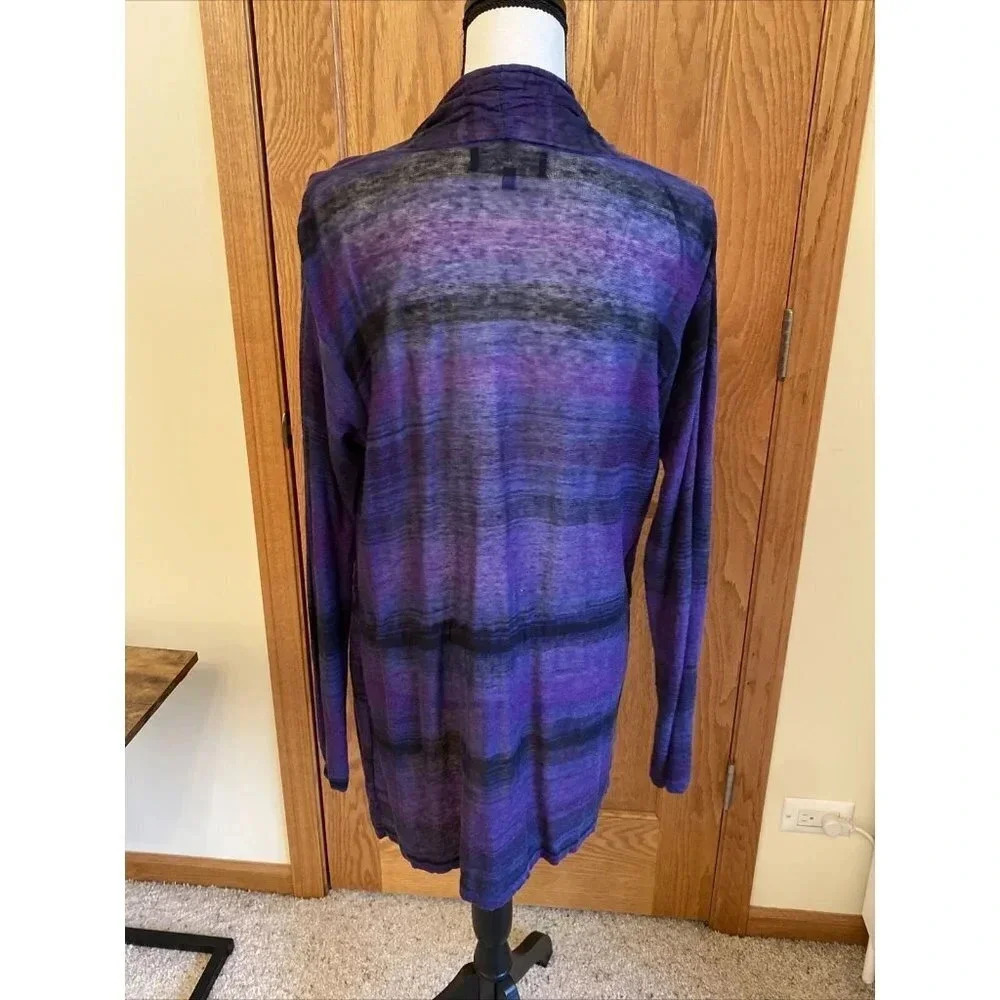 Jones New York Signature Woman Cotton Blend Open Front Jacket/Duster Size L - Picture 4 of 6